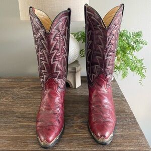 Vtg Durango Mens DB405 Western Cowboy Boots 9 D Burgundy Red